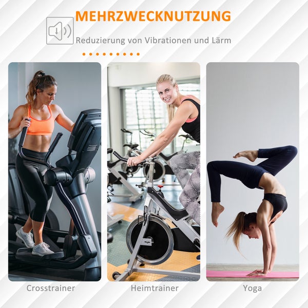 HOMCOM Bodenschutzmatte für Fitnessgeräte, 180L x 90B x 0,6H cm, PVC, Schwarz