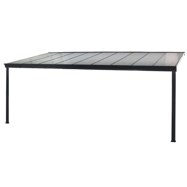 Home Deluxe - Terrassenüberdachung SOLIS - Grau - B/T/H: 312 x 303 x 226/278 cm - inkl. Hohlkammerplatten, Montagematererial I Carport Pavillion Pergola