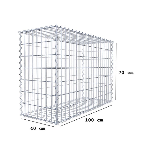 Gabione 100 cm x 70 cm x 40 cm (L x H x T), Maschenweite 5 cm x 10 cm, Spirale