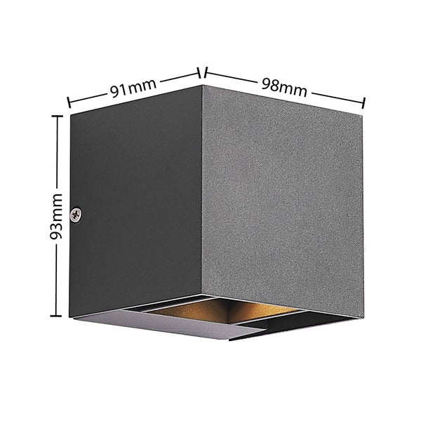 Lindby LED Wandleuchte außen Zavier (spritzwassergeschützt (Modern) in Schwarz aus Aluminium (1 flammig, ) - Außenwandleuchten Wandlampe Led Außenlampe Outdoor für Außenwand/Hauswand
