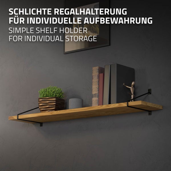 ML-Design 4 Stück Regalhalterung 265 mm, Schwarz, aus Stahl, Haarnadel Regalhalterungen, Schwebe Regalwinkel, Hairpin Wandhalterung, Regalträger für Wandmontage, Industrielle Wandregal, Wandkonsole