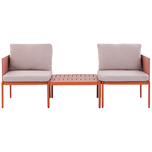 Lounge Set mit Tisch 2-Sitzer TERRACINA Metall Orange
