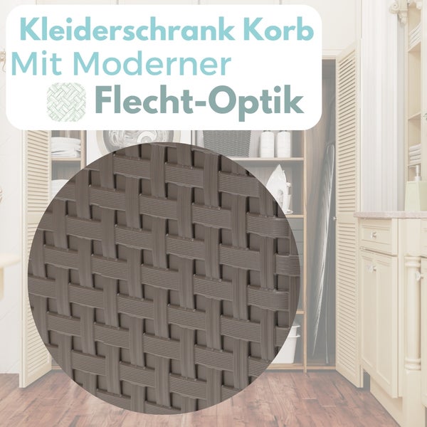 Kleiderschrankkorb mit moderner Flechtoptik