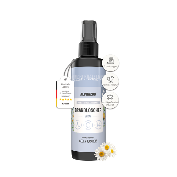 AlphaZoo Brandlöscher Spray zur Pflege und gegen Juckreiz für Hunde und Katzen