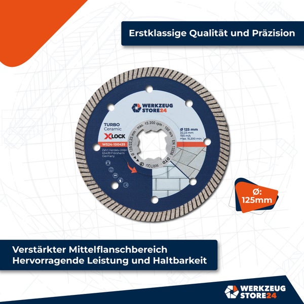 WS24 Diamanttrennscheibe X-Lock® Premium Feinsteinzeug 125 mm - WS24-100435