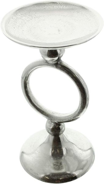 Dekoleidenschaft Kerzenhalter Silberglanz aus Alumiunium, silber, Antik Look, Kerzenständer