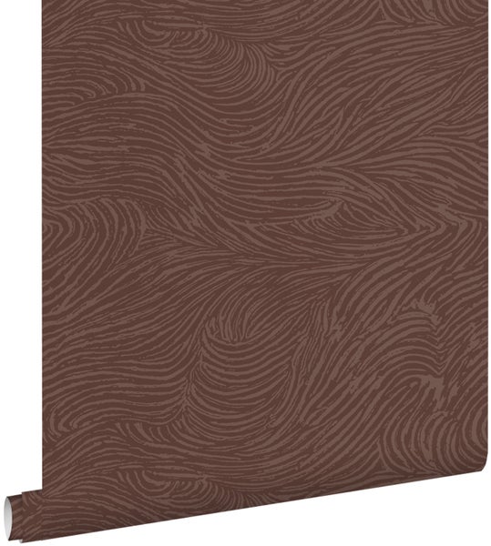 ESTAhome Tapete 3d Wellenförmige Linien mauve-violett - 50 x 900 cm - 131369