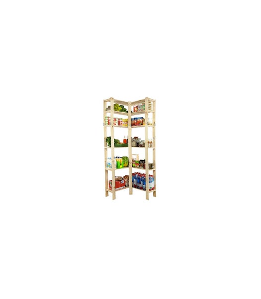 PROREGAL Eckregal Woodland HxBxT 230 x 85 x 30 cm Fachlast 120 kg 6 Fachboden Kiefernholz Natur
