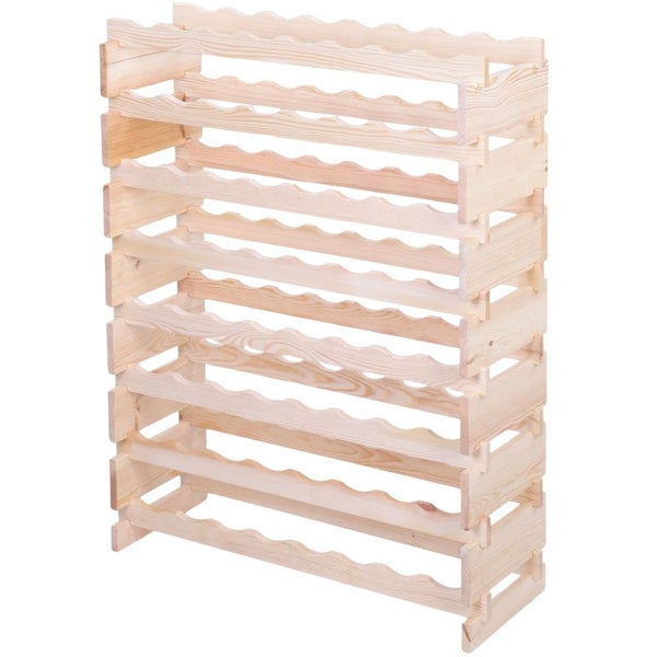 Weinregal VINOTECA FLEX PRO HxBxT 107x84x28cm68 Flaschen auf 8 Ebenen Massives Kiefernholz Natur unbehandelt