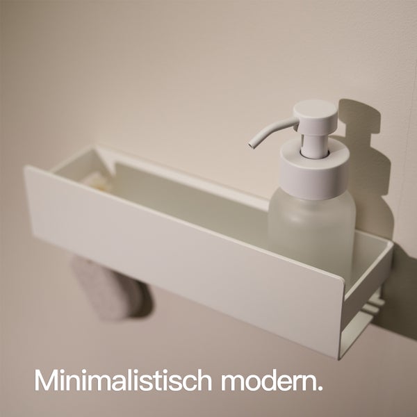Designfabrik Hamburg Duschablage ohne Bohren Weiß 30cm