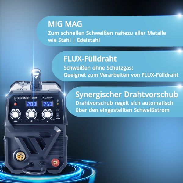 MIG MAG Schweißgerät zum Schweißen von Stahl und Edelstahl