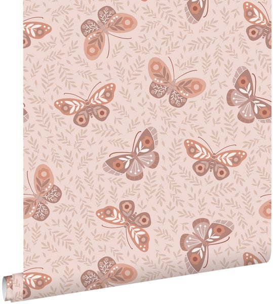 Tapetenrolle mit Schmetterlings- und Blattmuster
