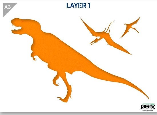 Dinosaurier-Schablone - T-Rex-Schablone - 2-lagige A3-Schablone aus Kunststoff