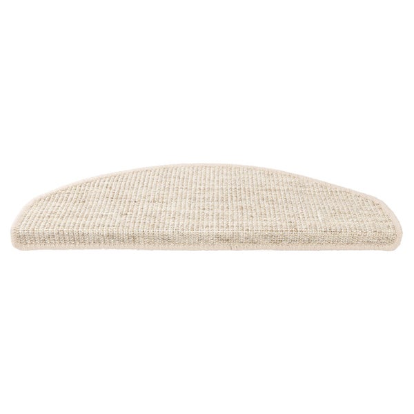 FLOORDIREKT Premium Sisal-Stufenmatte - Umkettelt & Selbstklebend - Halbrund - Marble - 19 x 56 cm