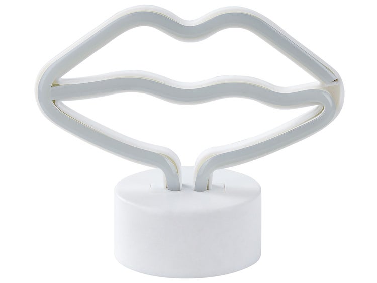 Neonlicht LED Dekofigur rosa Mund 15 cm FLORA