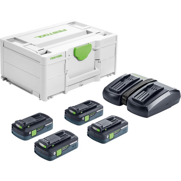 Festool Systainer mit vier 18 Volt Akkus und Ladegerät
