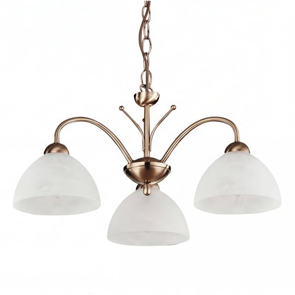 Deckenleuchte mit drei Armen und Lampenschirmen