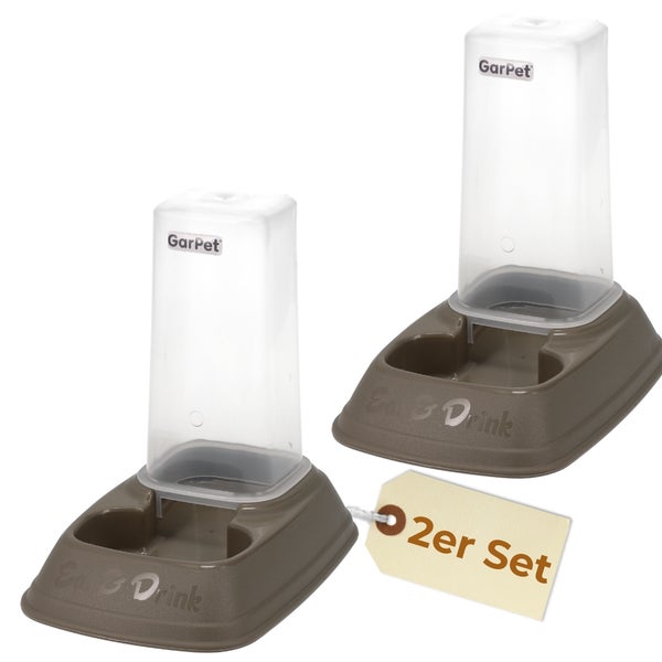 Zwei GarPet Futter- und Wasserspender im Set