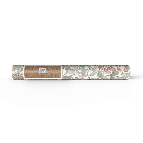 Tapetenrolle mit William Morris At Home Motiv, florales Muster mit Blumen und Blättern, Vliestapete.