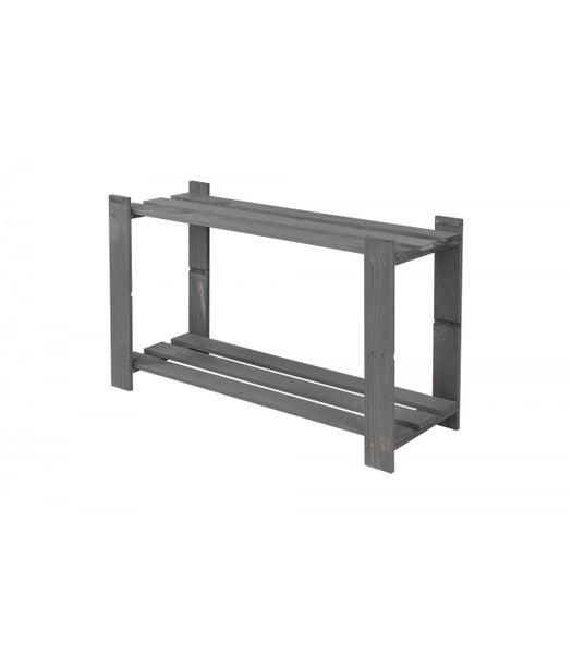 PROREGAL Holzregal Pinepeak HxBxT 50 x 80 x 28 cm 2 Fachboden 1,2 cm Dickes Kiefernholz Grau