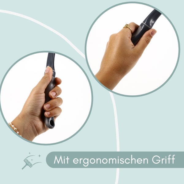Ergonomischer Griff wird in Händen gehalten