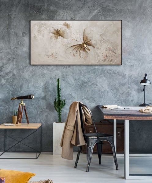 Handgemaltes Gemälde Acrylfarbe 120x60cm Grau