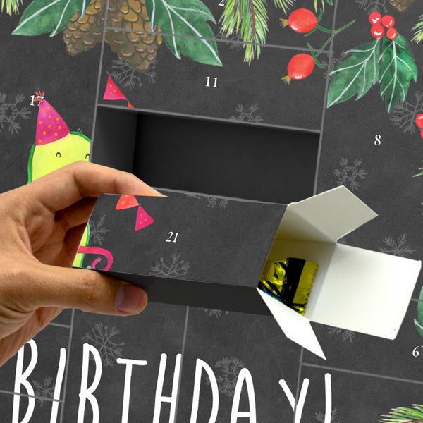 Mr. & Mrs. Panda Befüllbarer Adventskalender Avocado Geburtstag - Schwarz