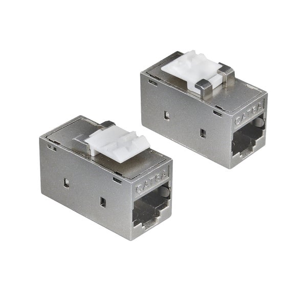ProfiPatch 1x Cat.6A Keystone Einbauadapter Verbindungskupplung RJ45 Buchse Slim UAE beidseitig 1:1 geschirmt Metallgehäuse