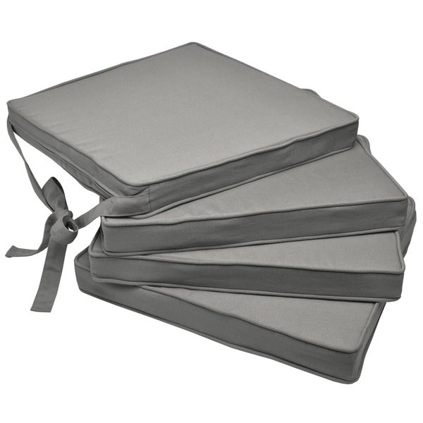 Beautissu Loft SK Stuhlkissen 45x40x5cm Grau (4tlg)