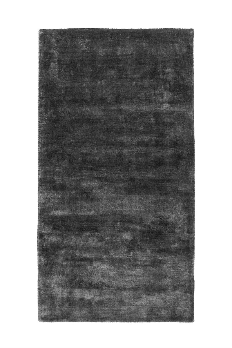 Kurzflor Teppich Tropiqua Graphit Viskose Uni 80 x 150 cm