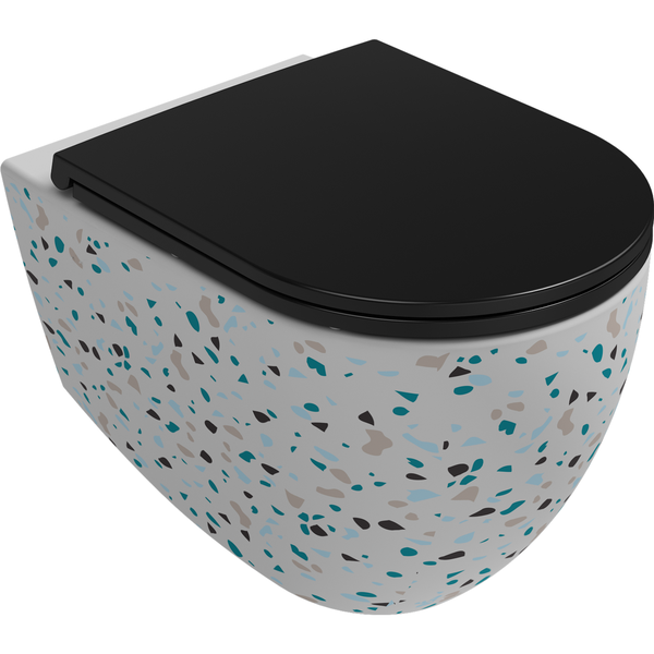 Isvea WC Toilet Badezimmer Wand-WC Terrazzo mit Softclose-Sitz
