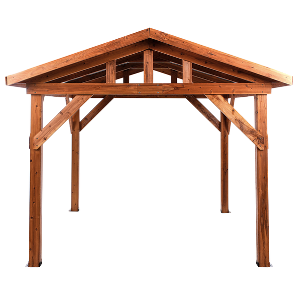 Pavillon SECCHIA Tannenholz 296 cm 350 cm Braun / Grau