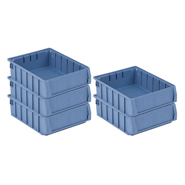PROREGAL SparSet 5 x Regalkasten 300 BN Mit Etikett und Schutzhaube HxBxT 9 x 23,4 x 30 cm 4,4 Liter Sichtlagerkasten Sortimentskasten