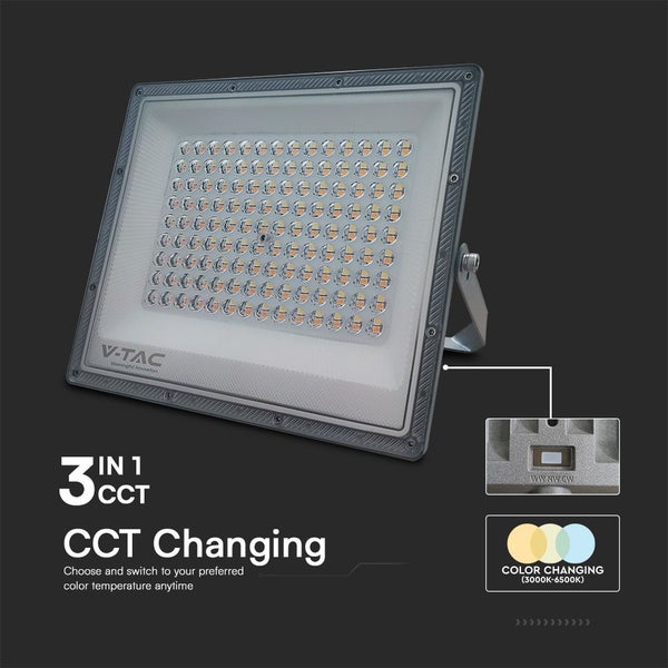 V-TAC VT-44100CCT - LED-Scheinwerfer - CCT-Serie - IP65 - Gehäuse in Grau - 100 Watt - 8150 Lumen -