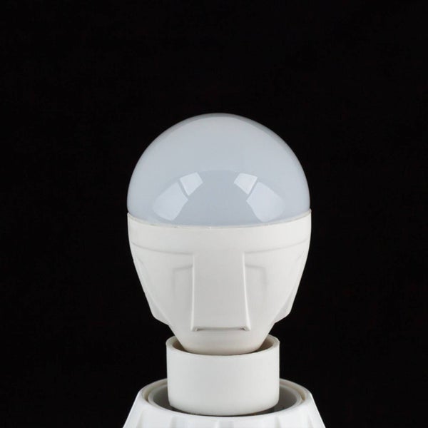 LED Leuchtmittel mit mattem Kolben und weißem Kunststoffsockel