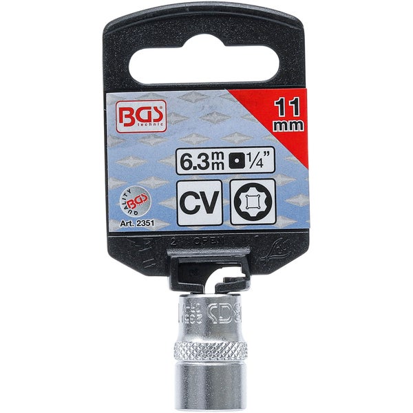 BGS Steckschlüssel-Einsatz Super Lock Antrieb Innenvierkant 6,3 mm (1/4) SW 11 mm - 2351