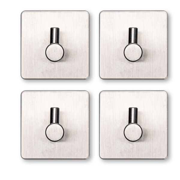 EAVY Handtuchhaken Edelstahl Silber Selbstklebend 4er pack