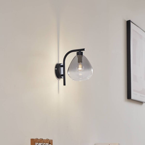 Lindby Wandleuchte, Wandlampe Innen Pendura (Modern) in Alu aus Glas (1 flammig E14) - Wandstrahler Wandbeleuchtung Schlafzimmer / Wohnzimmer Wohnzimmerleuchte