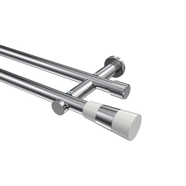 Doppelgardinenstange aus Metall mit Endstück