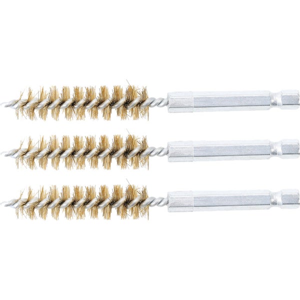 BGS Messingbürste 12 mm Antrieb Außensechskant 6,3 mm (1/4) 3tlg. - 3078-12-M