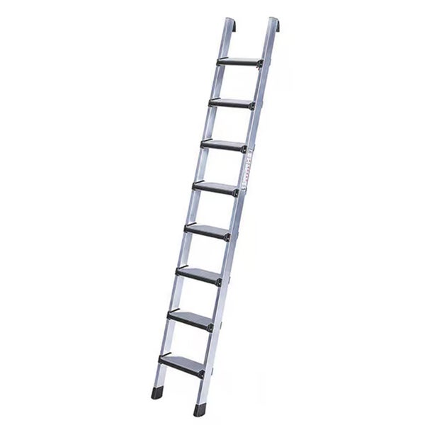 Anlegeleiter aus Aluminium mit sieben Stufen für sicheren Zugang bei Renovierungsarbeiten.