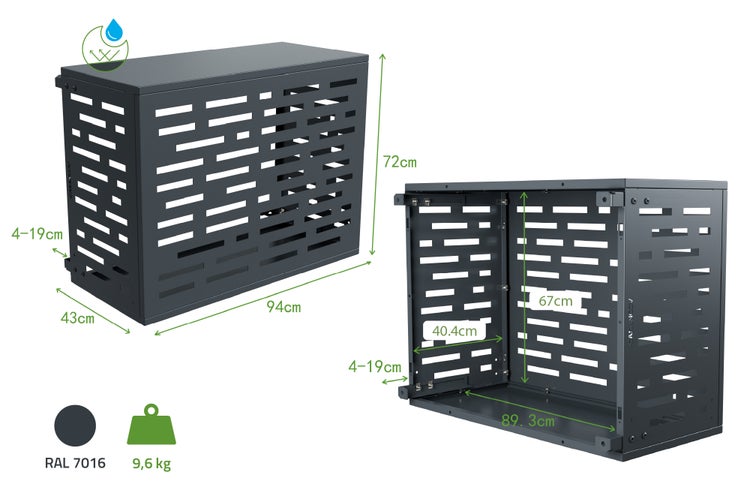 Klimaanlagenverkleidung mit Abmessungen