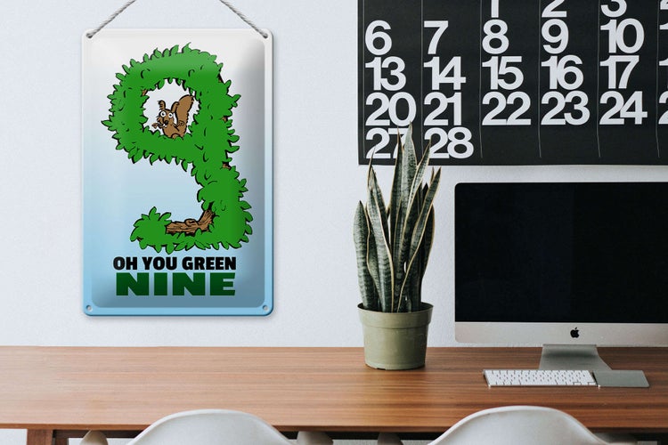 Blechschild Spruch 20x30cm Oh you green nine