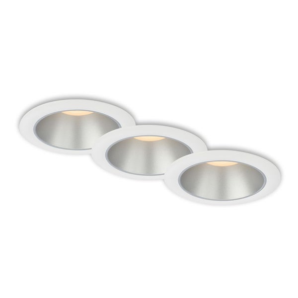 LED Einbauleuchten Bad 3er-Set Innenreflektor silber 4,9W Ø9,5 cm weiß Briloner