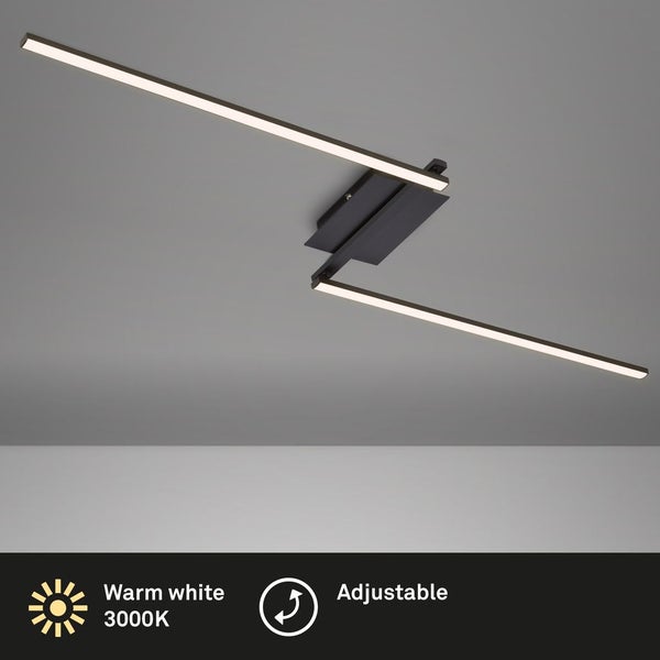 LED Deckenleuchte 2-flammig schwenkbar schwarz 3000K 12W Metall Briloner