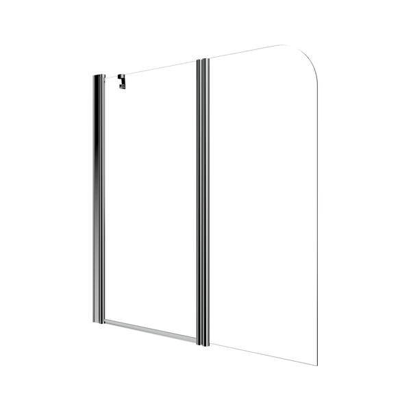 Faltbarer Badewannenaufsatz 140 cm, Klarglas Profilfarbe Chrom | Giada