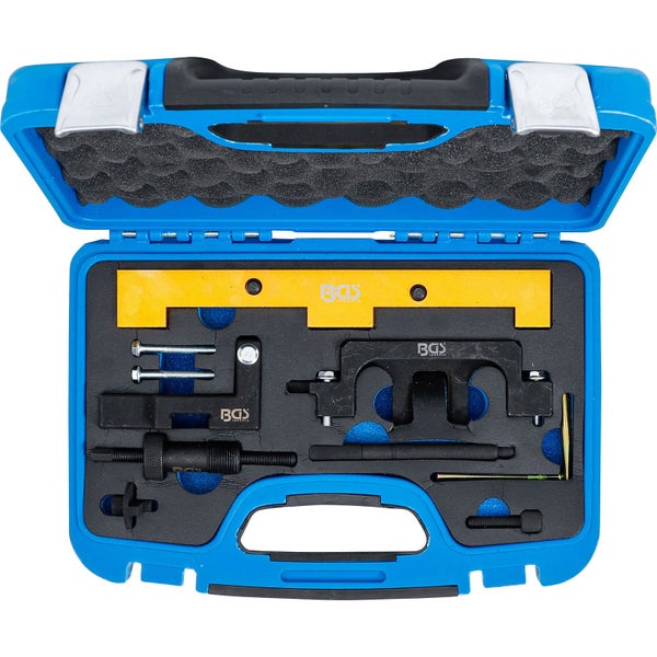 Motor-Einstellwerkzeugsatz im blauen Koffer