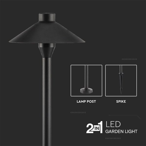 LED Gartenleuchte mit Lampenfuß und Erdspieß