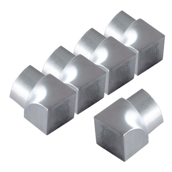 Eckverbinder Set aus gebürstetem Metall für Profile oder Handläufe, 5 Stück.