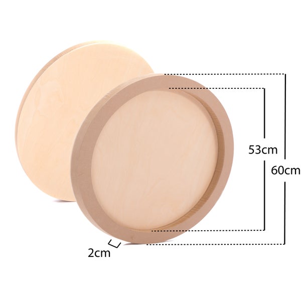Holz-Malgrund 4er Set 60x60 cm (LxB) Birkenholz naturbelassen, Tiefe 2 cm  naturfarben